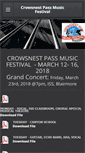 Mobile Screenshot of crowsnestpassmusicfestival.com